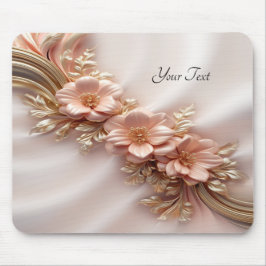 Elegant Orange Peach Blommigt Mousepad Musmatta