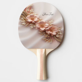 Elegant Orange Peach Blommigt Ping Pong Paddle Pingisracket