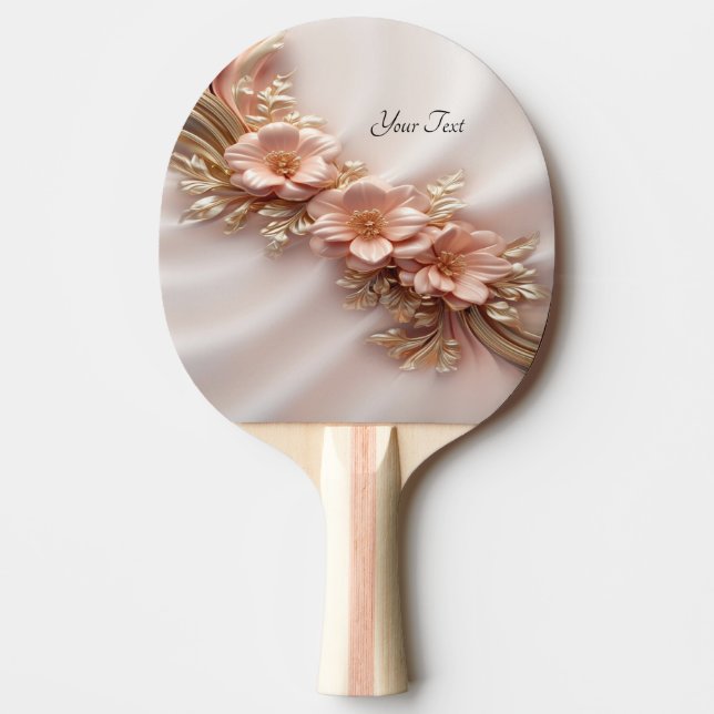 Elegant Orange Peach Blommigt Ping Pong Paddle Pingisracket (Framsidan)