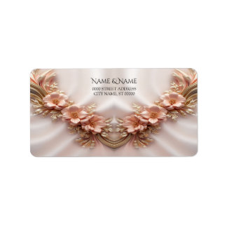 Elegant Orange Peach Blommigt Return-adressetikett Adressetikett