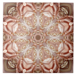 Elegant Orange Persika Blommigt Ceramic Tile Kakelplatta