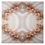 Elegant Orange Persika Blommigt Ceramic Tile Kakelplatta<br><div class="desc">Fin Orange med Elegant Peach Blommigt Ceramic Tile</div>
