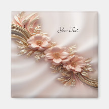 Elegant orange persiko blomster magnet