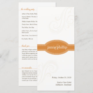 Elegant Orange Programme, Caroline Bröllop