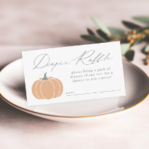 Elegant Orange Pumpkin Baby Shower Diaper Raffle