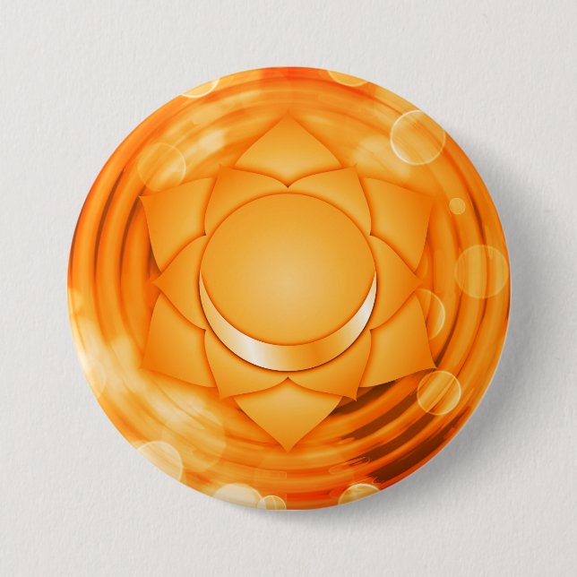 Elegant Orange Sacral Chakra Zen Yoga Andlig Knapp (Framsida)
