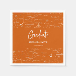 Elegant Orange Script Math Graduate Pappersservett