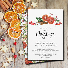 Elegant Orange Segment och kanel jul Inbjudningar