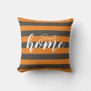 Elegant Orange Stripe Mönster Test Sweet Home Kudde