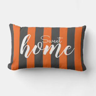 Elegant Orange Stripe Mönster Test Sweet Home Lumbarkudde