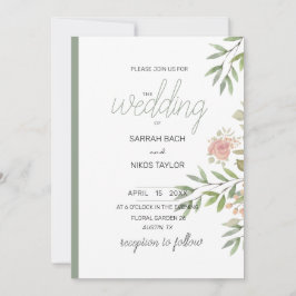 Elegant Orange vattenfärg i Ro Inbjudningar