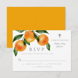 Elegant Oranges Girl Christening OSA Kort
