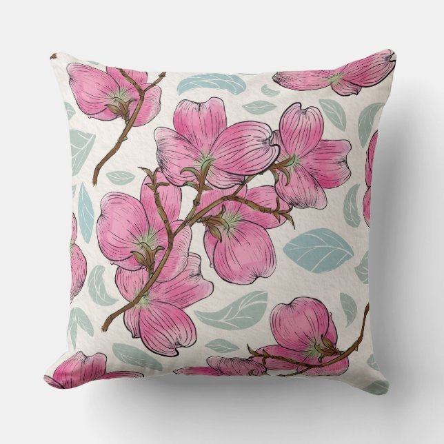 Elegant Orchid Blossom Square Pillow – Luxe Bloom Kudde (Framsida)