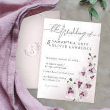 Elegant Orchid Minimalist Wedding Invitation Card