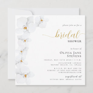 Elegant Orchid Möhippa Vit Blommigt Möhippa Inbjudningar