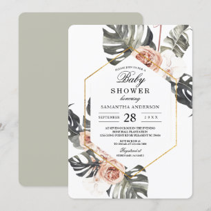 Elegant Orchid & Ro Watercolor Ram Inbjudningar