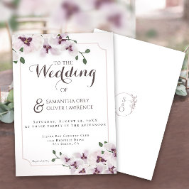 Elegant Orchid Wedding Invitation Card Inbjudningar