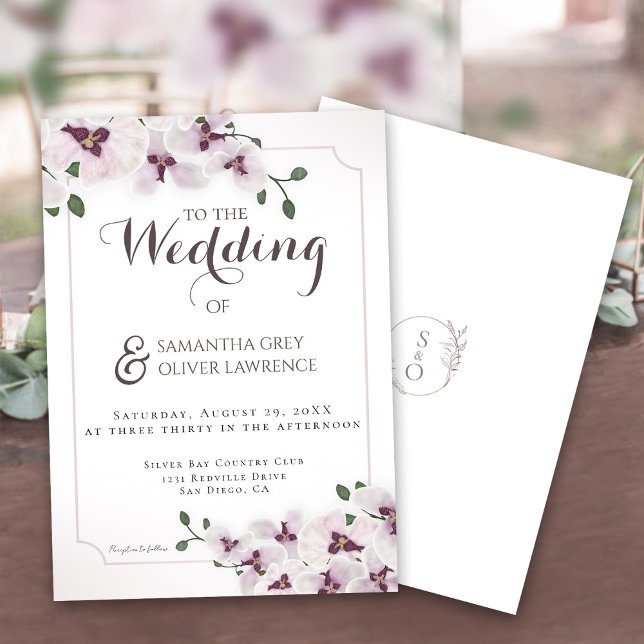 Elegant Orchid Wedding Invitation Card Inbjudningar (Skapare uppladdad)