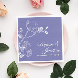 Elegant orchips blommigt modern lila bröllop napki pappersservett