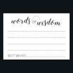 Elegant Ord Wisdom Bröllop Advice-kort Bordsnummer<br><div class="desc">Den här elegantens minimalistiska Ord av visdomskort kommer att vara perfekten som tillägg till ditt bröllopsmottagande eller din möhippa/möhippa. Den här designen har en kombination av handskrift och blockera typsnitt i svart. Det finns utrymme för gäster att lämna råd från giftermål och namn.</div>