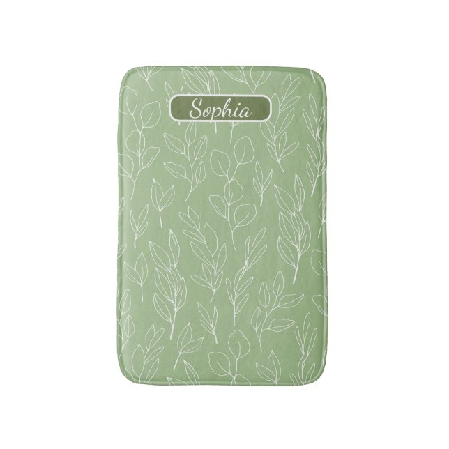 Elegant Organic Grönt Shape Art för presenter Badrumsmatta (Framsidan (Vertikal))