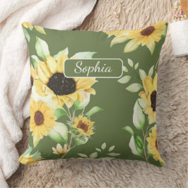 Elegant Organic Grönt Shape Art för presenter Kudde