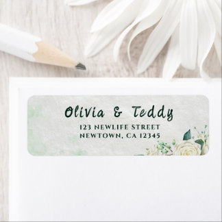 Elegant Organic Modern Wedding Invitation Returadress Etikett