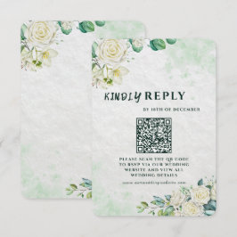Elegant Organic Modern Wedding RSVP Card OSA Kort