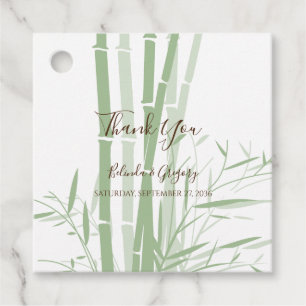 Elegant Oriental Bamboo Bröllop Gift Gåvor Etiketter