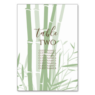 Elegant Oriental Bamboo Bröllop Guest Namn Bordsnummer