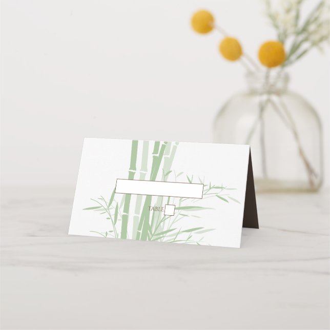 Elegant Oriental Bamboo Bröllop Place Cards Placeringskort (Framsida)