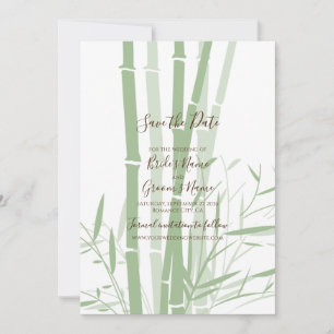 Elegant Oriental Bamboo Bröllop spara datum Datumet