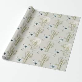 Elegant Oriental Bamboo Crane Gift Presentpapper