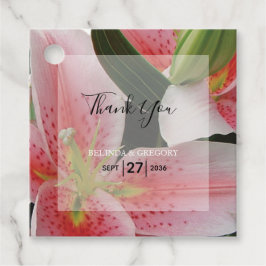 Elegant Oriental Lilies Bröllop Gift Gåvor Etiketter