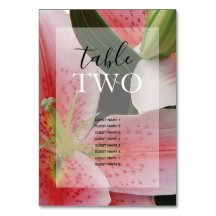 Elegant Oriental Lilies Bröllop Guest Namn