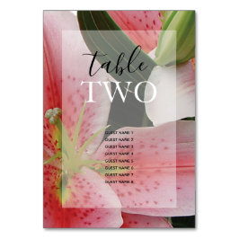 Elegant Oriental Lilies Bröllop Guest Namn Bordsnummer