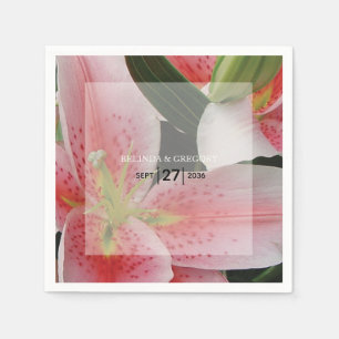 Elegant Oriental Lilies Bröllop Pappersservett