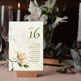 Elegant Oriental Magnolia Guest Namn Bordsnummer