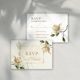 Elegant Oriental White Magnolia Bröllop OSA Card Inbjudningar