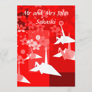 Elegant Origami bröllopsfestinbjudan Inbjudningar
