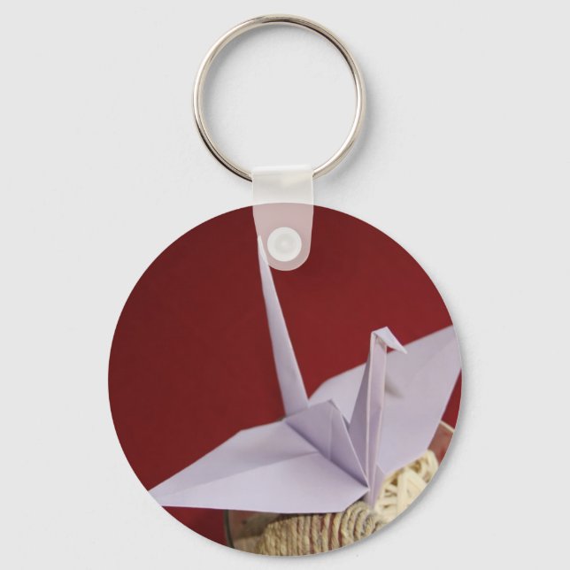 elegant origami crane nyckelring (Framsida)