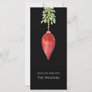 Elegant Original Watercolor Red Greenery jul