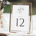 Elegant Originalskript Monogram Classic Bröllop Bordsnummer<br><div class="desc">Elegant Initialer Monogram Classic Bröllop bordsnummer har en vackert klassisk typografi parad med en elegant skriptampersand.</div>