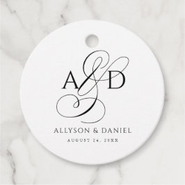 Elegant Originalskript Monogram Classic Bröllop Gåvor Etiketter
