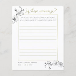 Elegant orkidé Bröllopsdusch Vems Minne spel