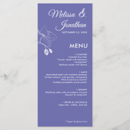 Elegant orkidéer romantisk blommigt modern bröllop meny