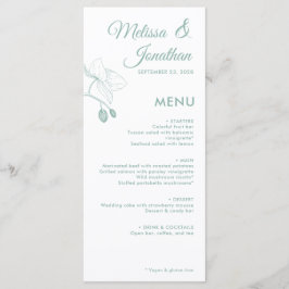 Elegant orkidéer romantisk blommigt modern bröllop meny