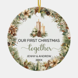 Elegant örliga toner Vår första jul Julgransprydnad Keramik