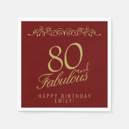 Elegant Ornament 80 och Fabulous 80 Birthday Pappersservett