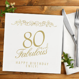 Elegant Ornament 80 och Fabulous 80 Birthday Pappersservett